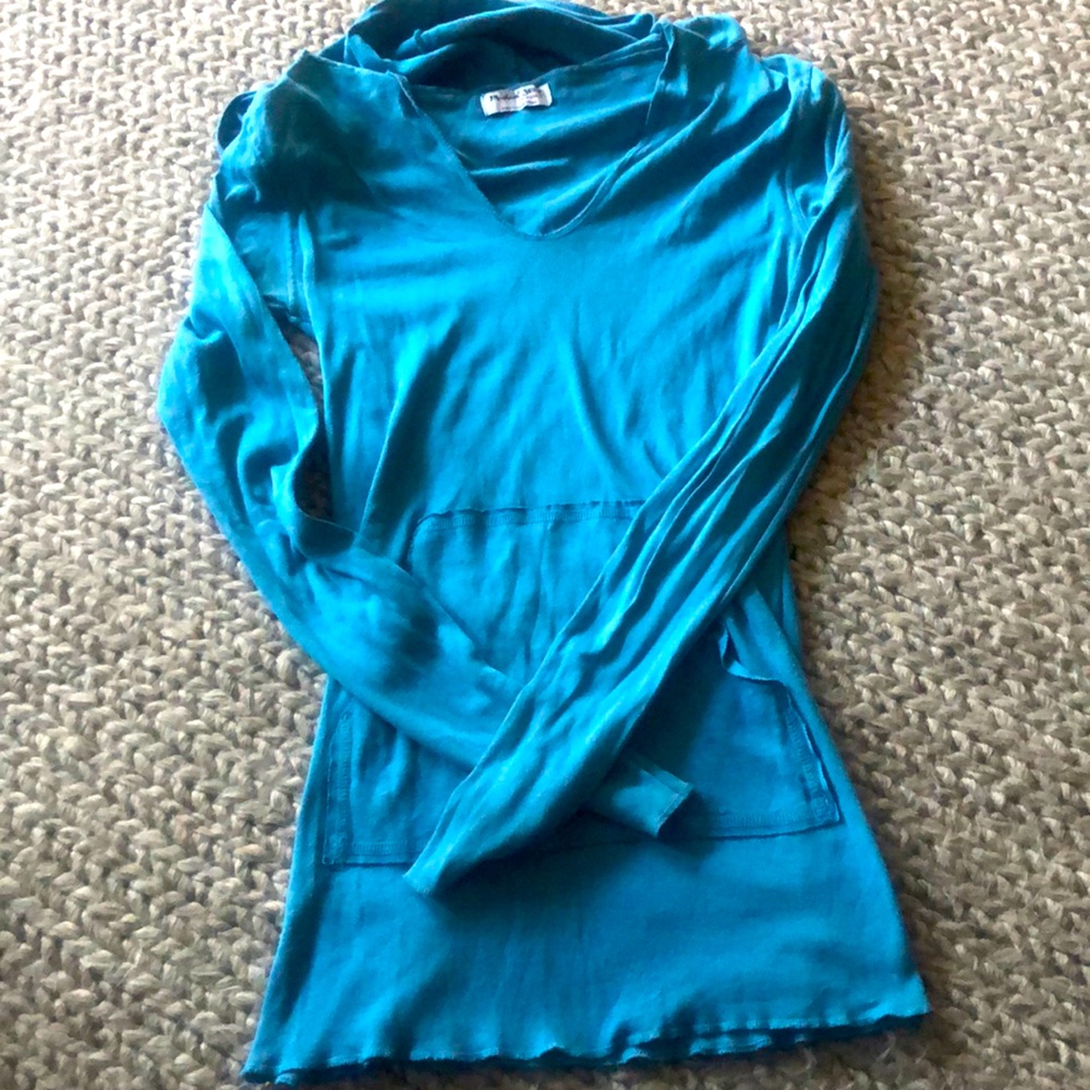 Michael Stars Hooded Long Sleeve Top